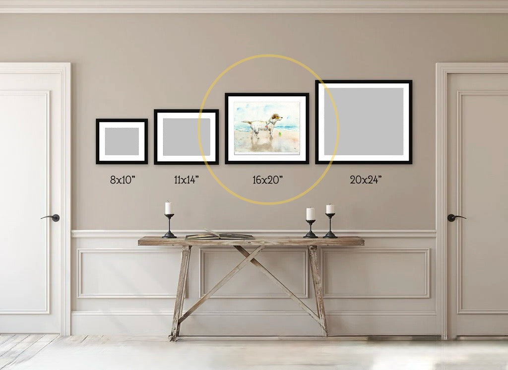 Custom Pet Portrait Hand-Painted in Watercolors by Jarrett J. Krosoczka