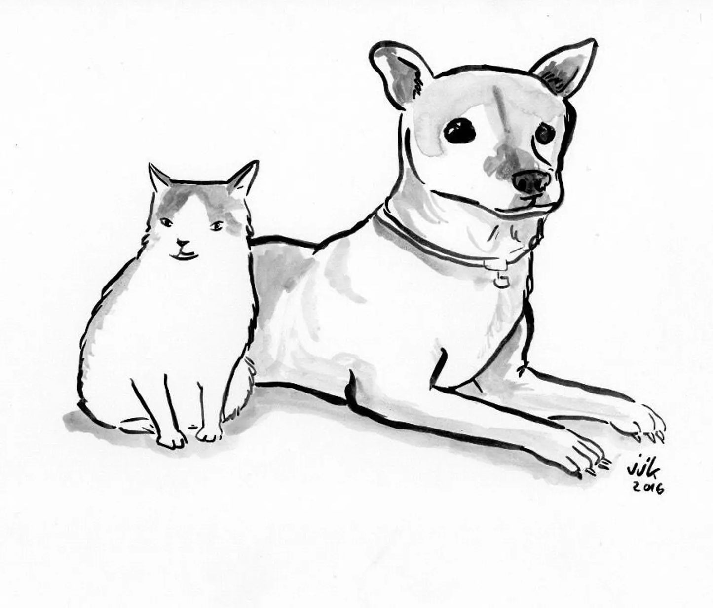 Your TWO Dogs drawn by Jarrett J. Krosoczka!
