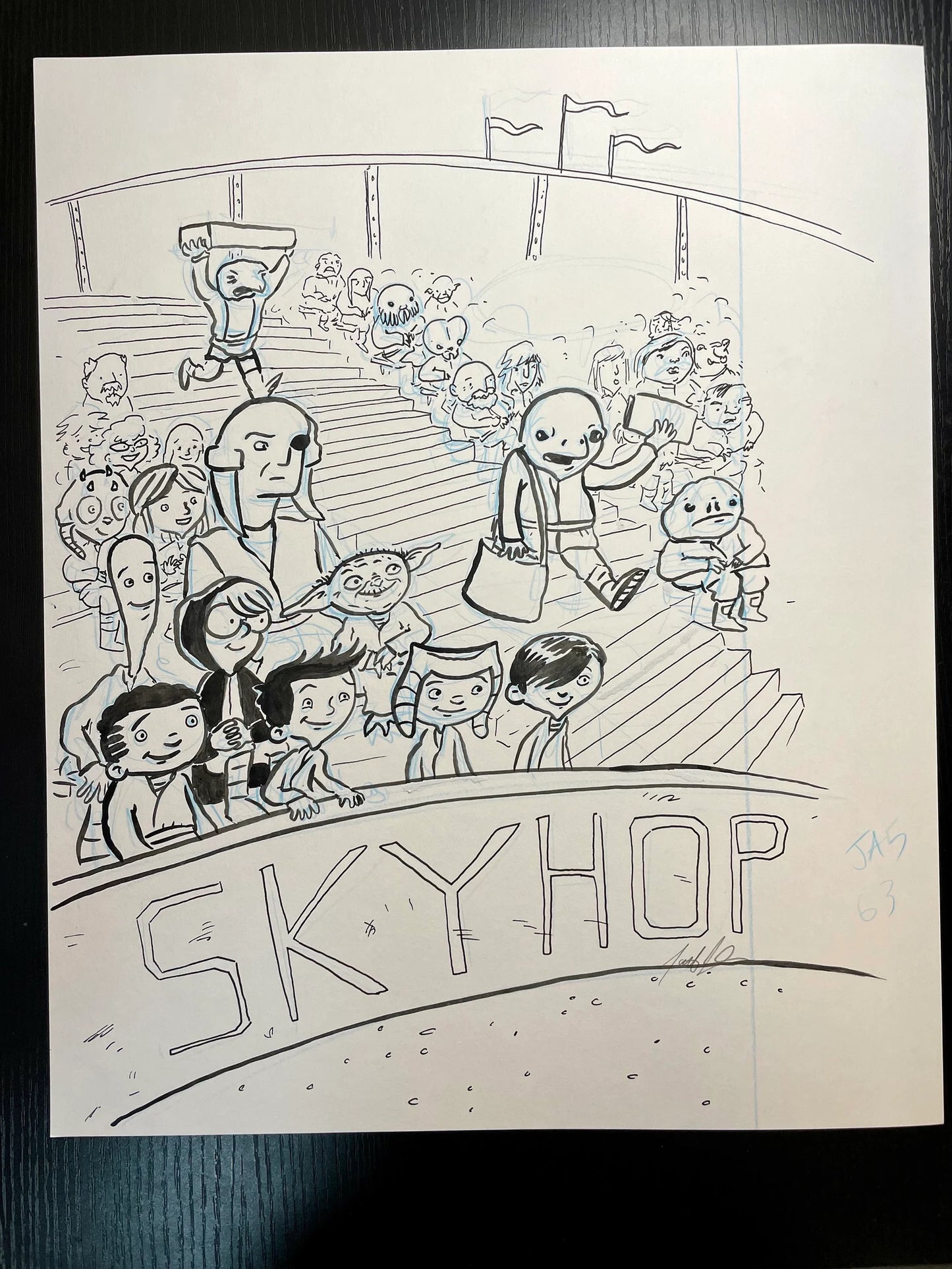 Original Art from Jedi Academy: The Force Oversleeps by Jarrett J. Krosoczka, Page 63
