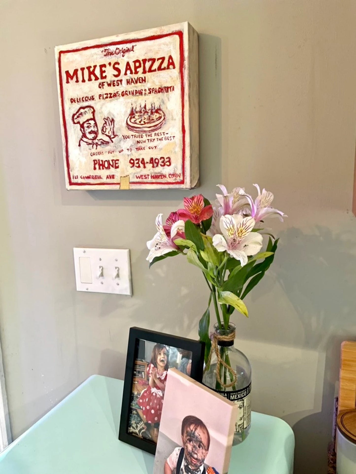 Painted Pizza Portrait—deep-dish painting from your favorite pizza shop