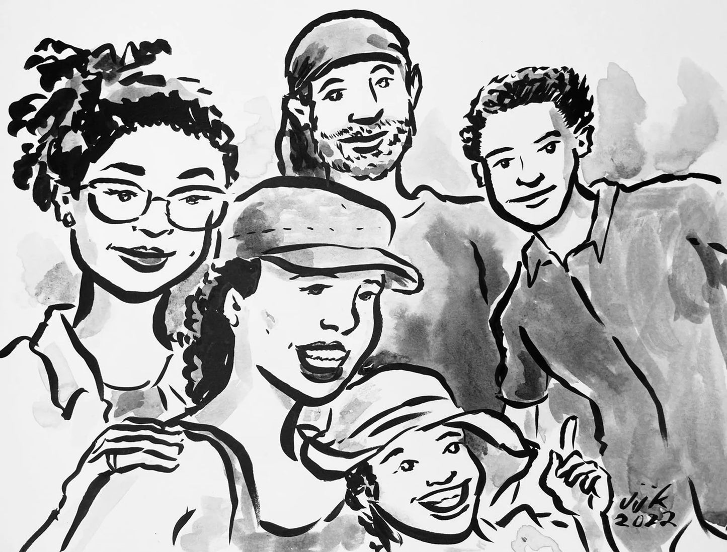 Your Family of FIVE drawn by Jarrett J. Krosoczka!
