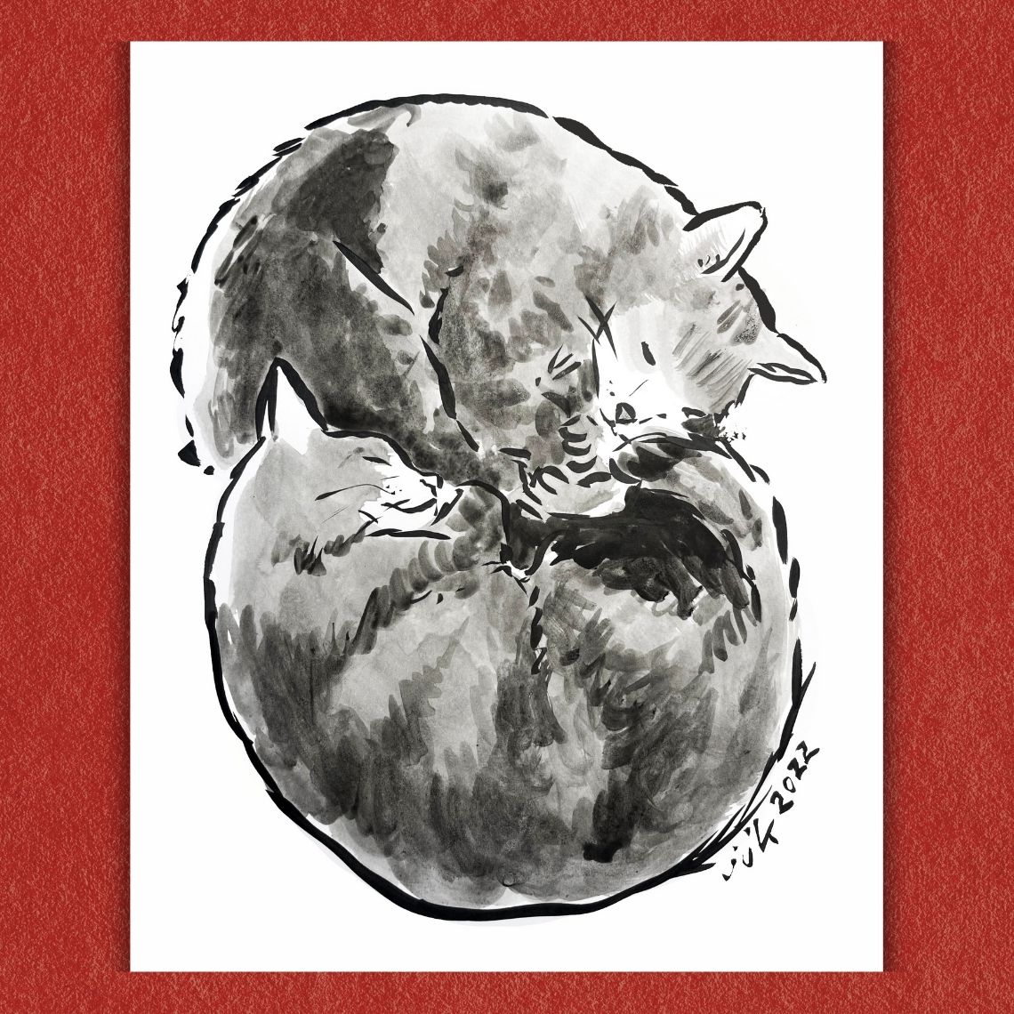Your TWO Cats: Custom Pet Portrait Hand-Drawn by Jarrett J. Krosoczka!