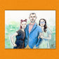Watercolor of Three Family Members by Jarrett J. Krosoczka