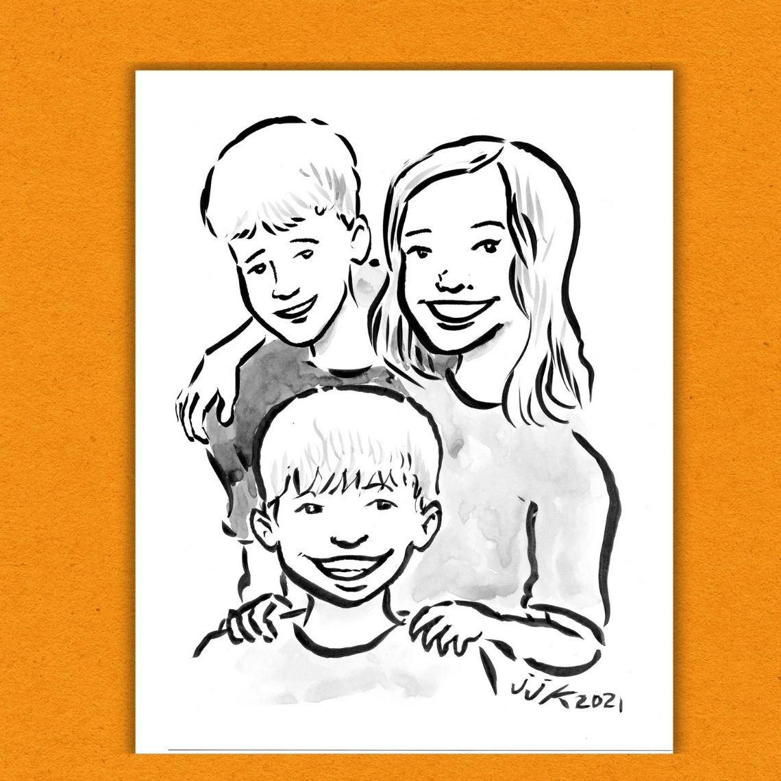 Your THREE Kids Drawn by Jarrett J. Krosoczka!
