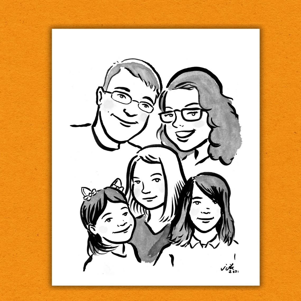 Your Family of FIVE drawn by Jarrett J. Krosoczka!