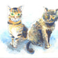 Your Two Pets: Custom Pet Portrait Hand-Painted in Watercolors by Jarrett J. Krosoczka