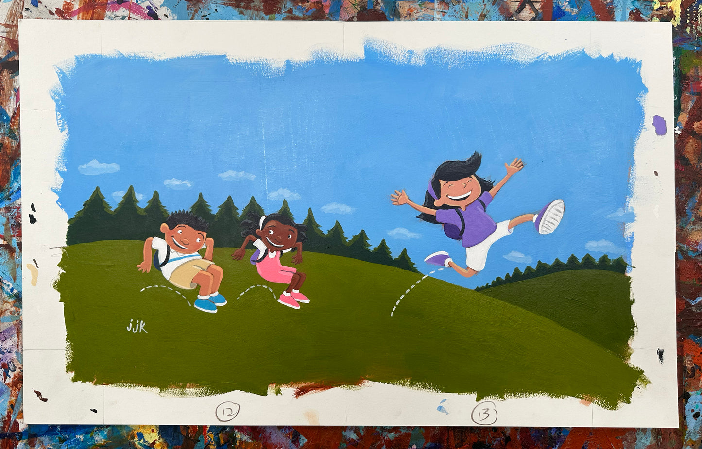 Original Art from HOP, HOP, JUMP! illustrated by Jarrett J. Krosoczka