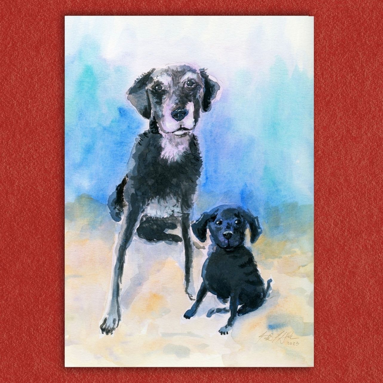Dog Memorial in Watercolors by Jarrett J. Krosoczka