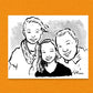 Your Family of THREE drawn by Jarrett J. Krosoczka!