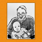 Grandparent and Grandkid Ink Drawing by Jarrett J. Krosoczka