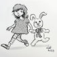 Your Kid with their Beloved Stuffie whimsically drawn by Jarrett J. Krosoczka! B&W