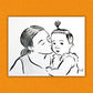 Your Kid & their Mom drawn in ink by Jarrett J. Krosoczka