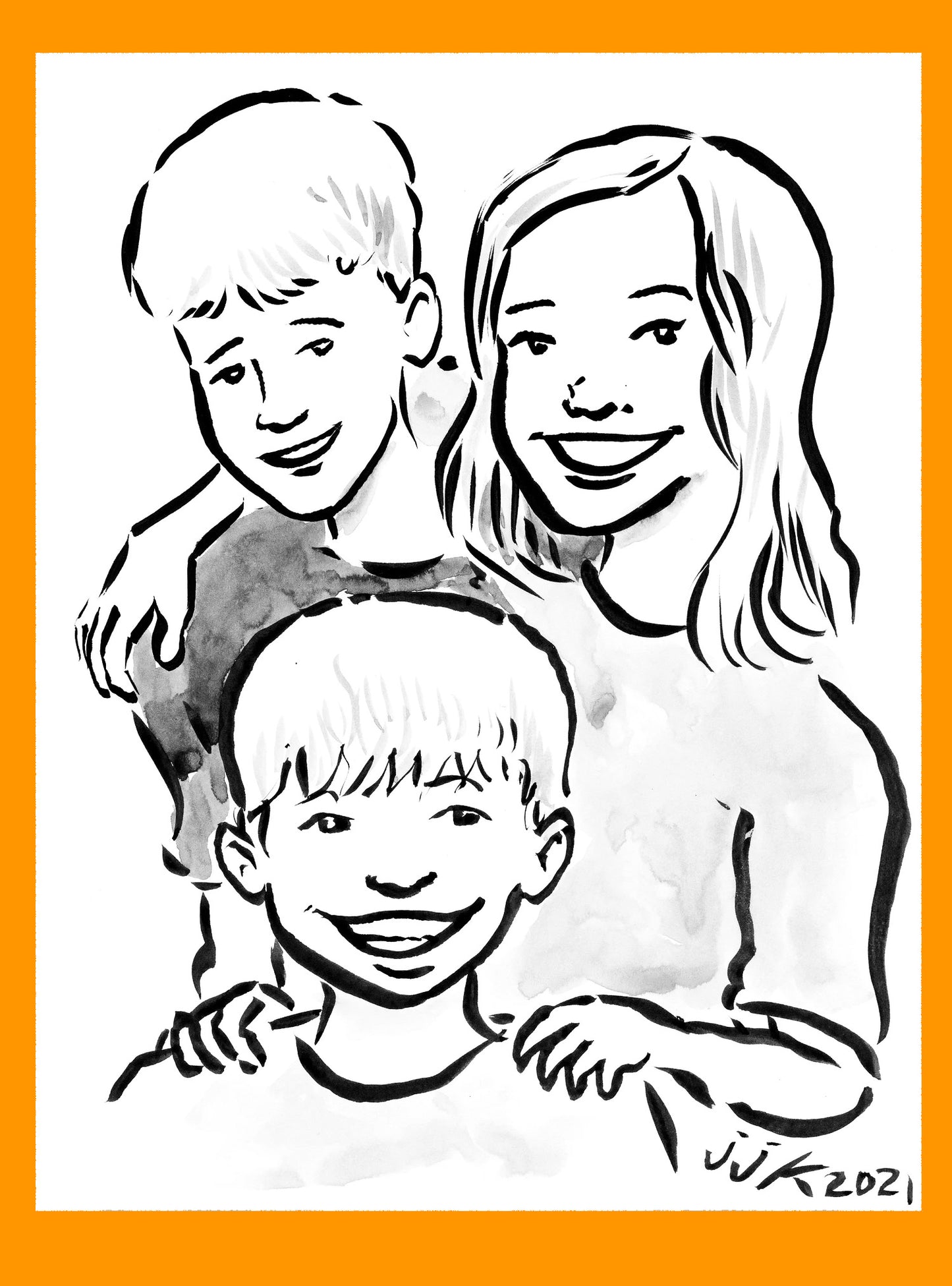 Your THREE Kids Drawn by Jarrett J. Krosoczka!