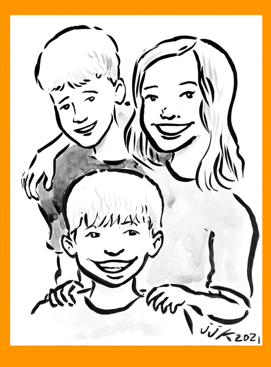 Your THREE Kids Drawn by Jarrett J. Krosoczka!