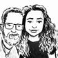 Your Kid & their Dad drawn in ink by Jarrett J. Krosoczka