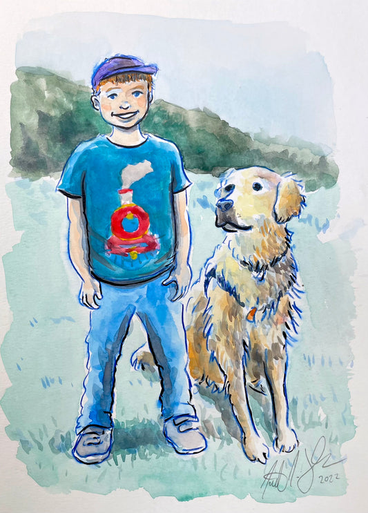 Your Child & Pet Painted in Watercolors by Jarrett J. Krosoczka