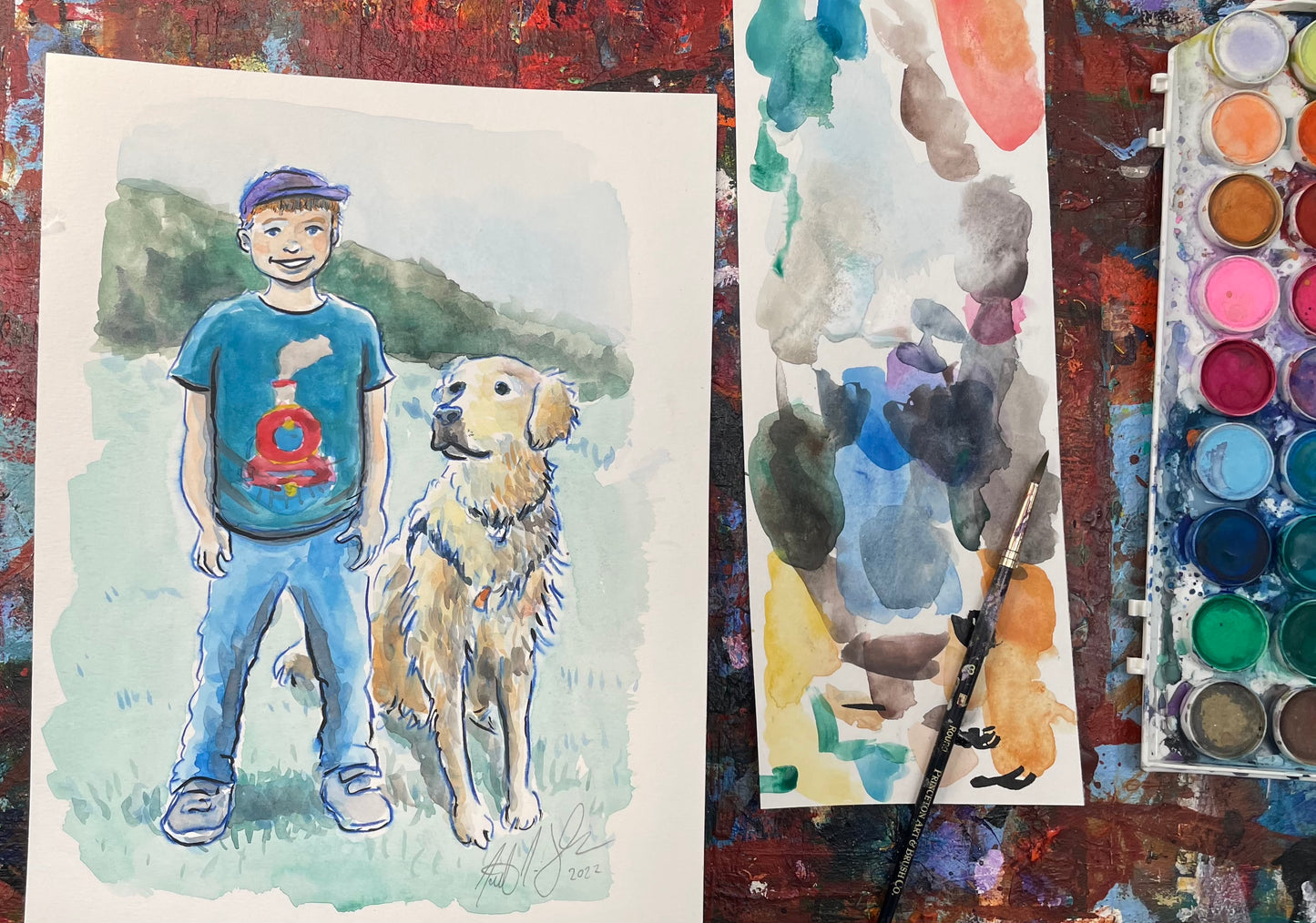 Your Child & Pet Painted in Watercolors by Jarrett J. Krosoczka