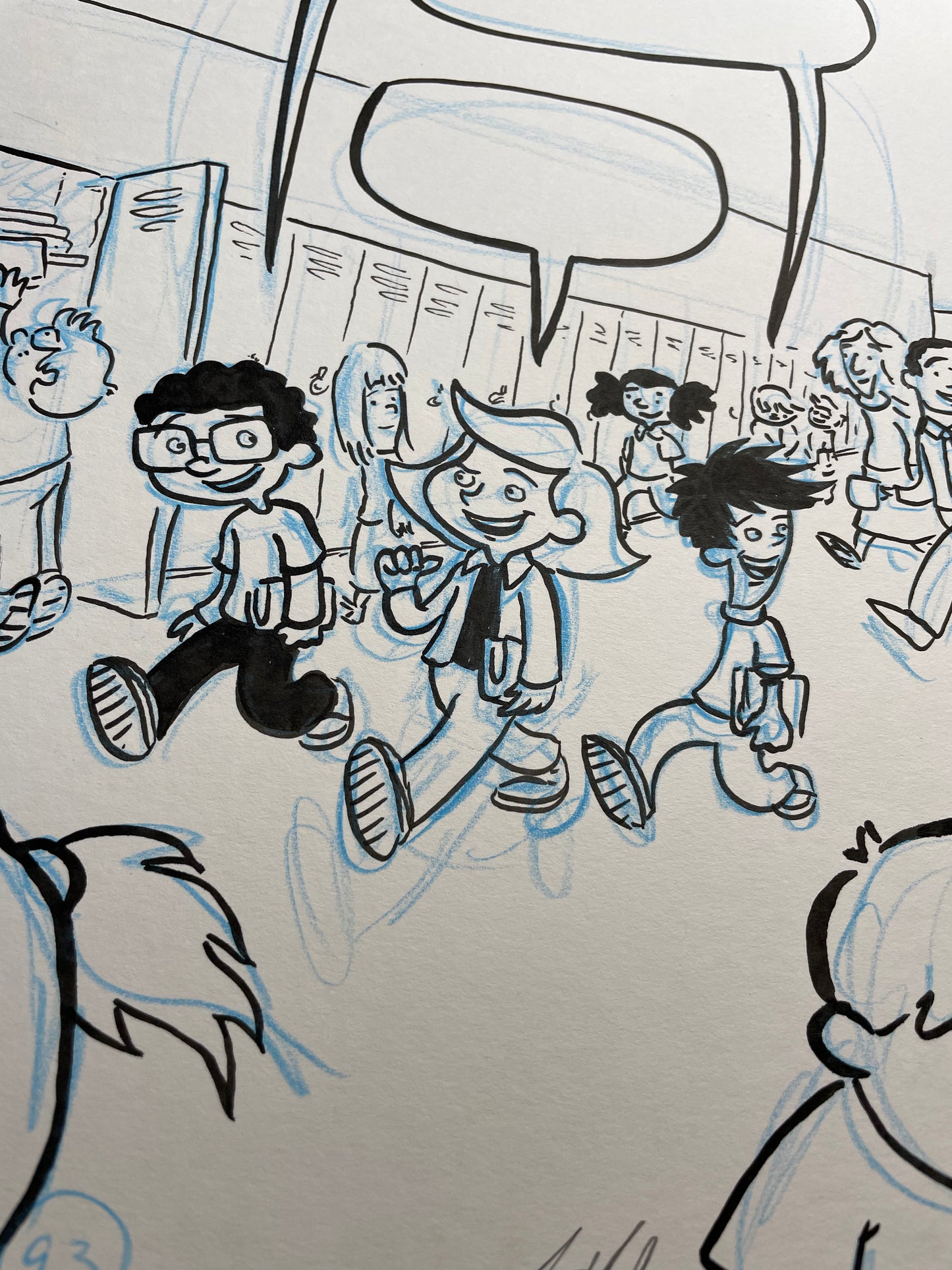 Original Art from Lunch Lady and the Schoolwide Scuffle by Jarrett J. Krosoczka, page 93