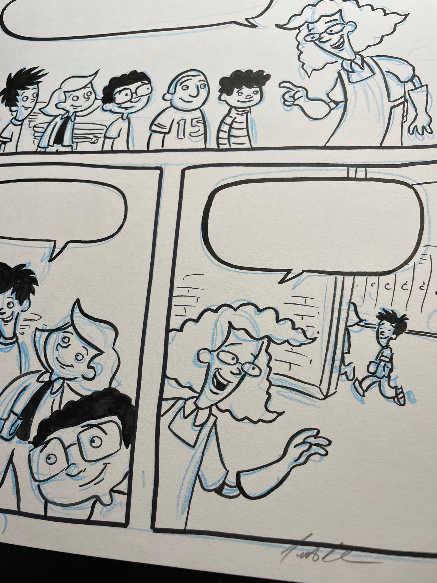 Original Art from Lunch Lady and the Schoolwide Scuffle by Jarrett J. Krosoczka, page 92