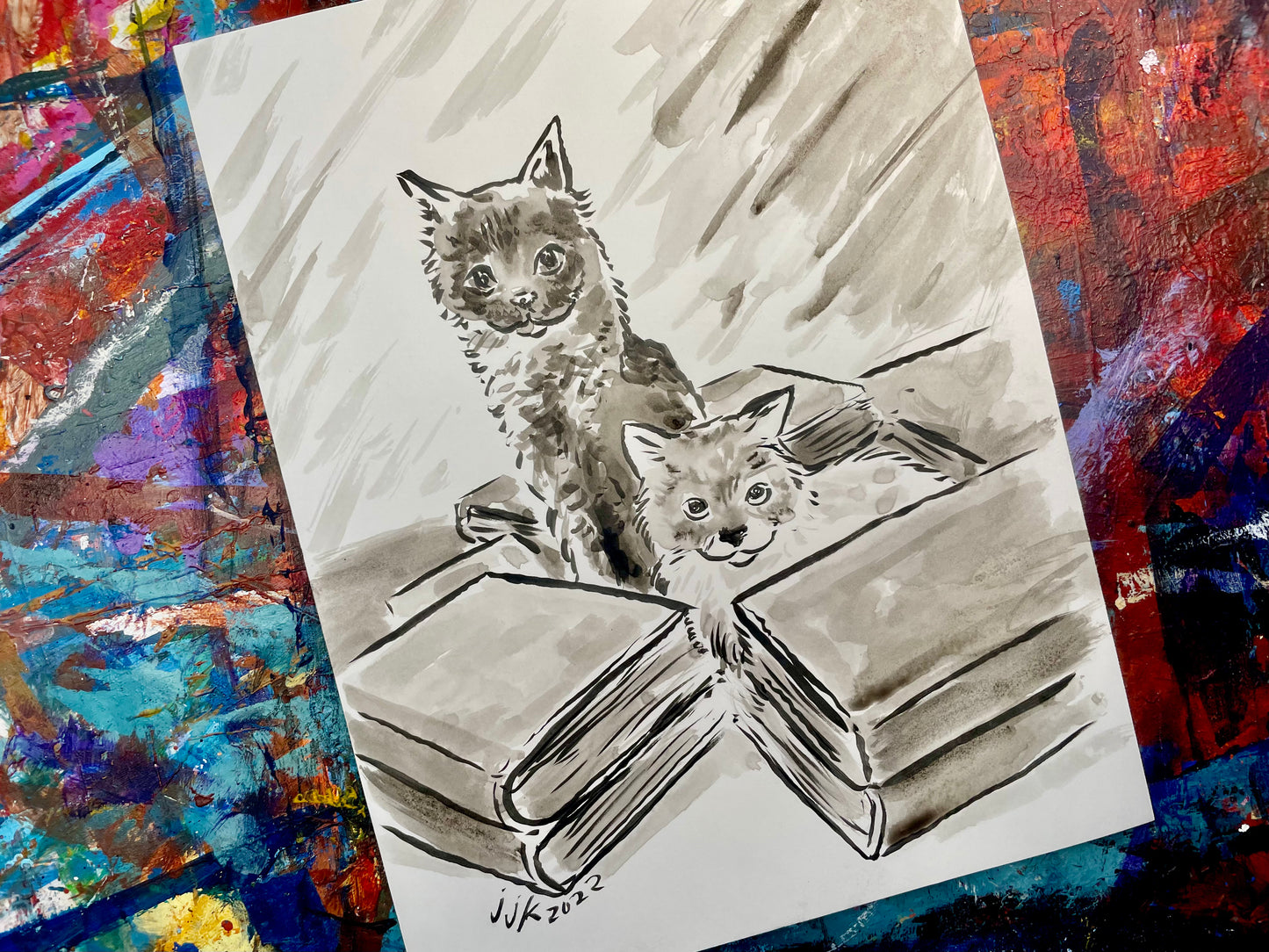 Your TWO Cats drawn by Jarrett J. Krosoczka!