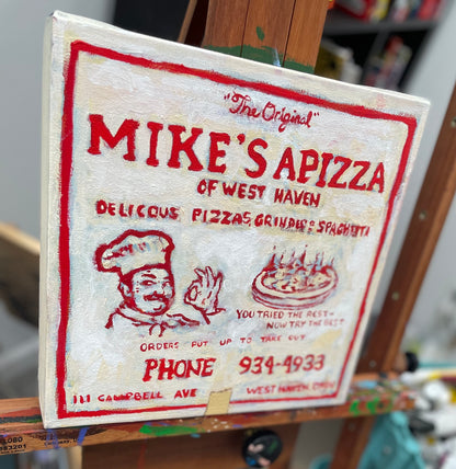 Painted Pizza Portrait—deep-dish painting from your favorite pizza shop