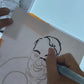 Grandparent and Grandkid Ink Drawing by Jarrett J. Krosoczka