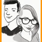 You and Your Partner—ink drawing of a couple by Jarrett J. Krosoczka