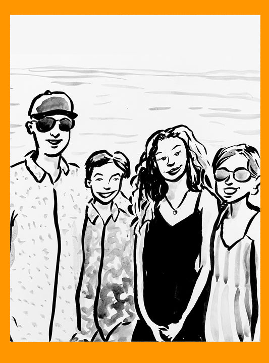 Your Family of FOUR drawn by Jarrett J. Krosoczka!