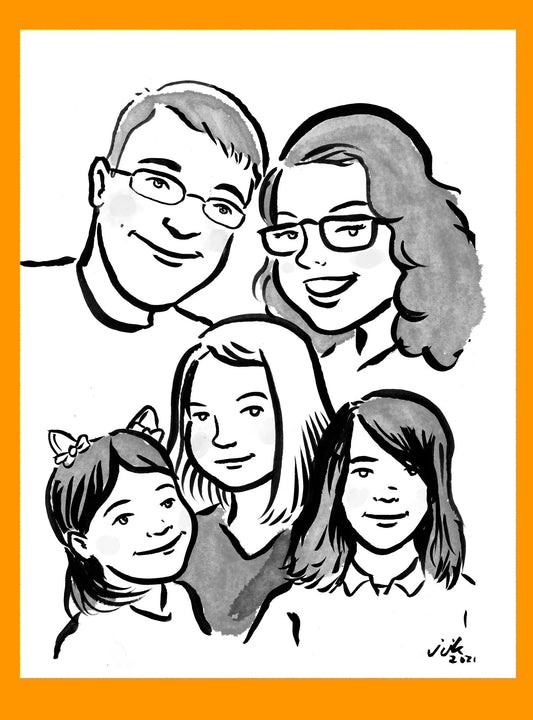 Your Family of FIVE drawn by Jarrett J. Krosoczka!