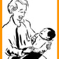 Grandparent and Grandkid Ink Drawing by Jarrett J. Krosoczka