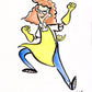 Lunch Lady character in ink & watercolor