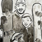 Your Kid & their Dad drawn in ink by Jarrett J. Krosoczka