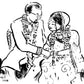 You and Your Partner—ink drawing of a couple by Jarrett J. Krosoczka