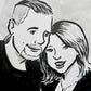 You and Your Partner—ink drawing of a couple by Jarrett J. Krosoczka