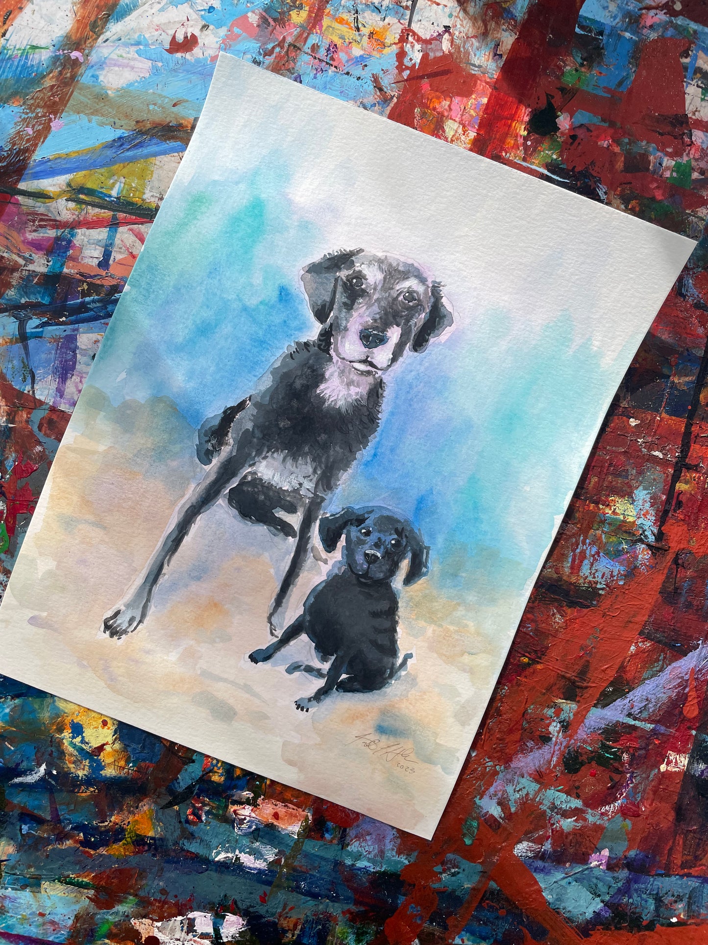 Dog Memorial in Watercolors by Jarrett J. Krosoczka