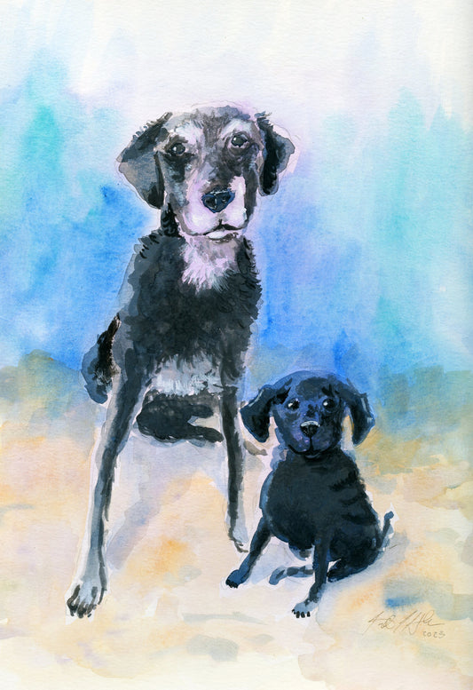 Dog Memorial in Watercolors by Jarrett J. Krosoczka