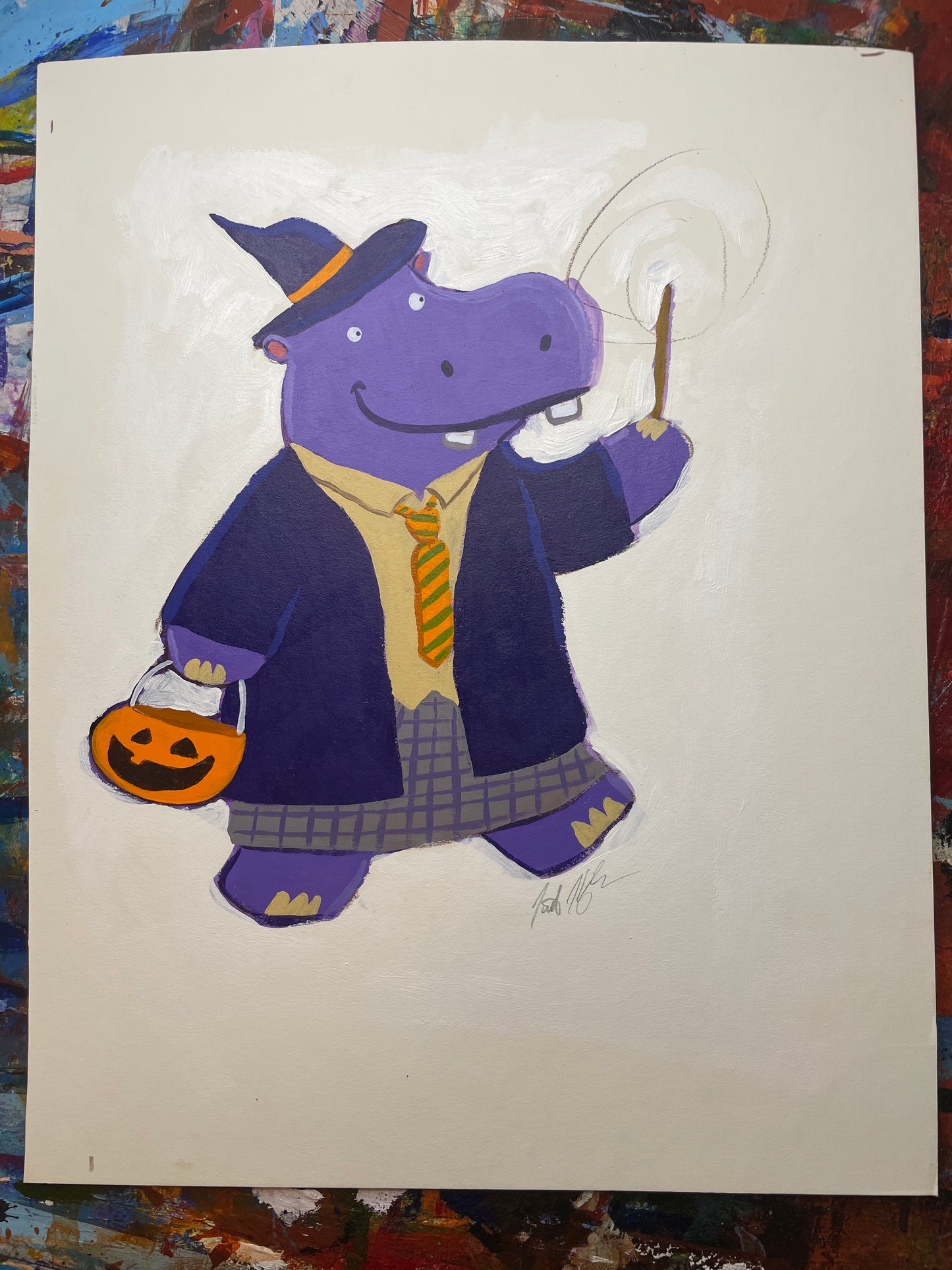 Hippo Trick-or-Treating as a Wizard