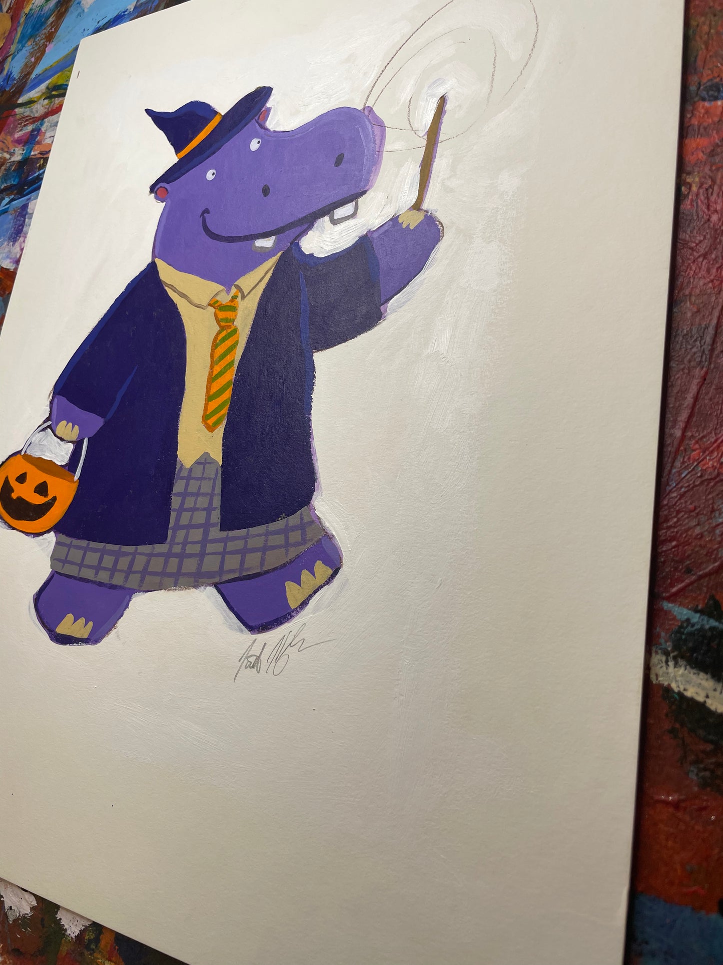 Hippo Trick-or-Treating as a Wizard