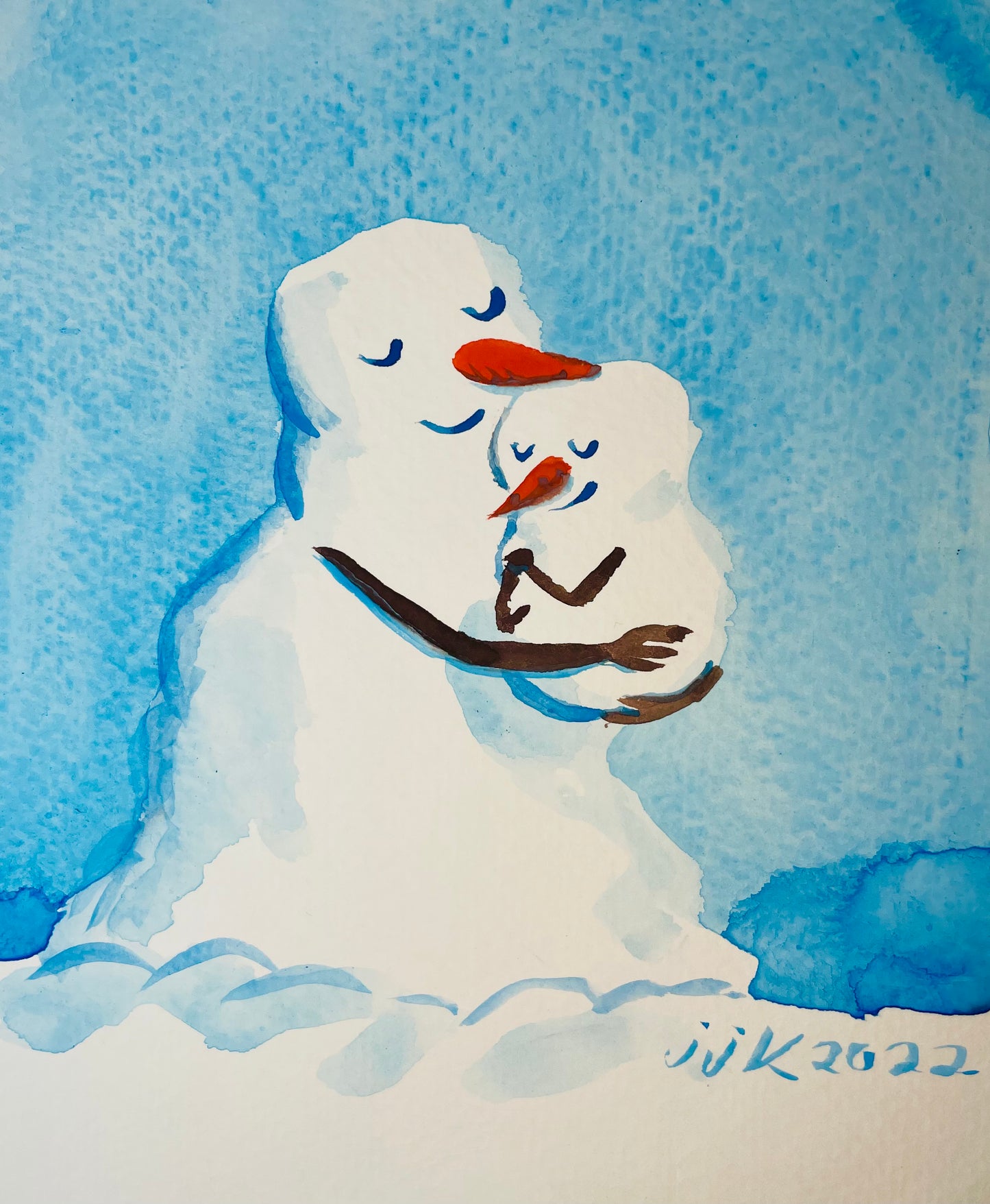 Snowmom and Snowbaby by Jarrett J. Krosoczka